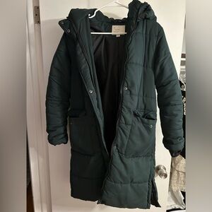 A new day green puffer winter coat size xs